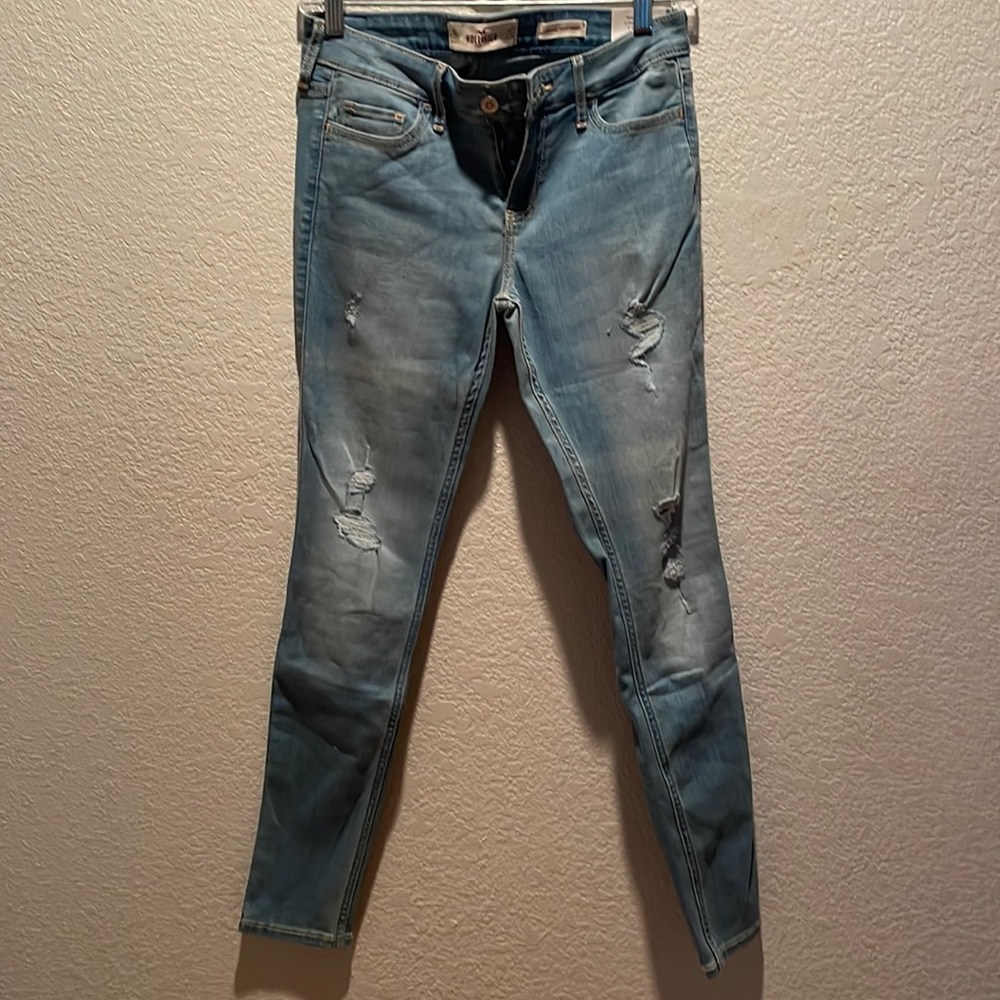 Hollister low rise super skinny light blue jeans Sz 27 new